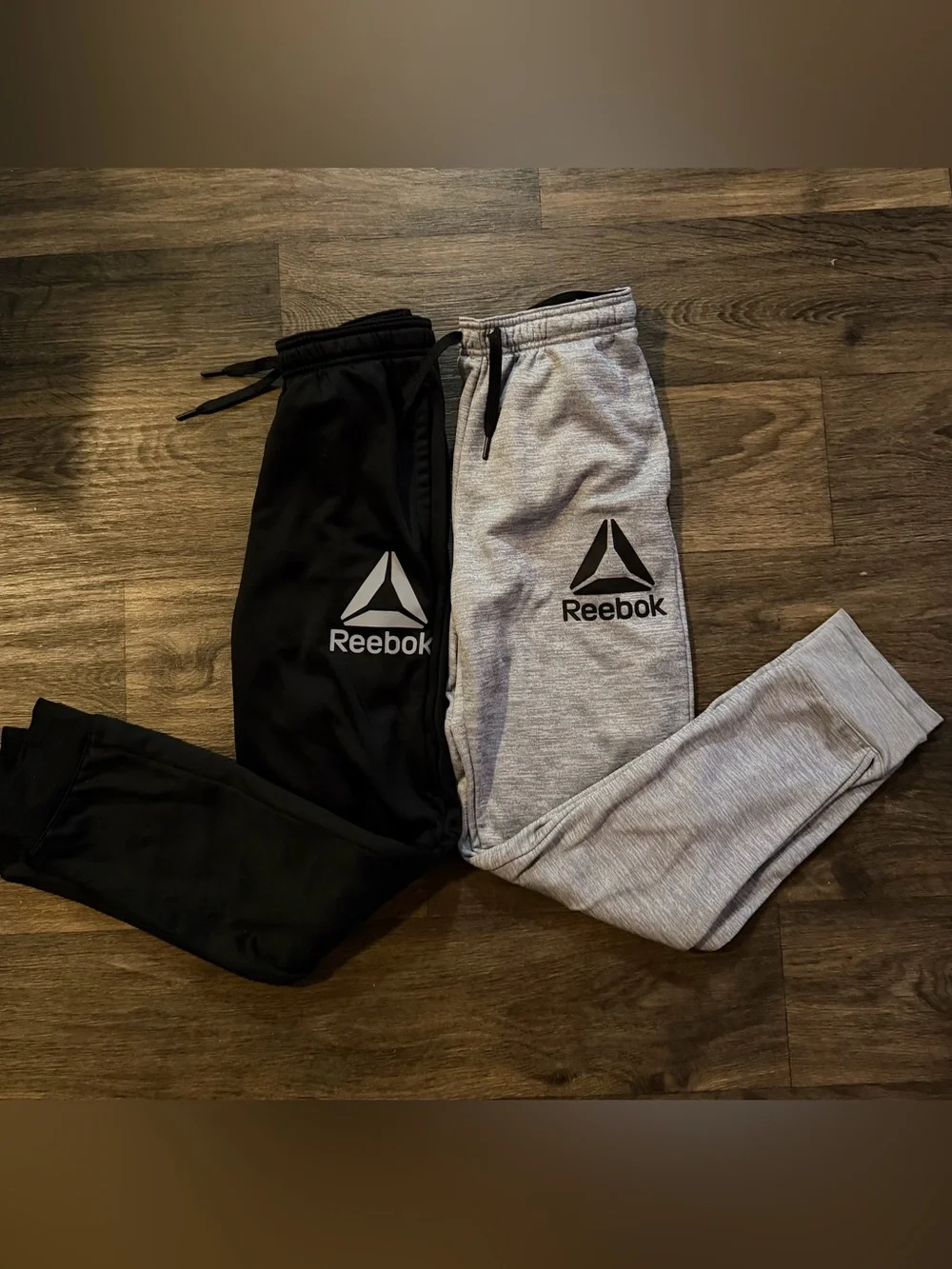 2 Pairs of Reebok Bigs Kids' Jogger Sweatpants Black & Light Gray Size XXL (18)